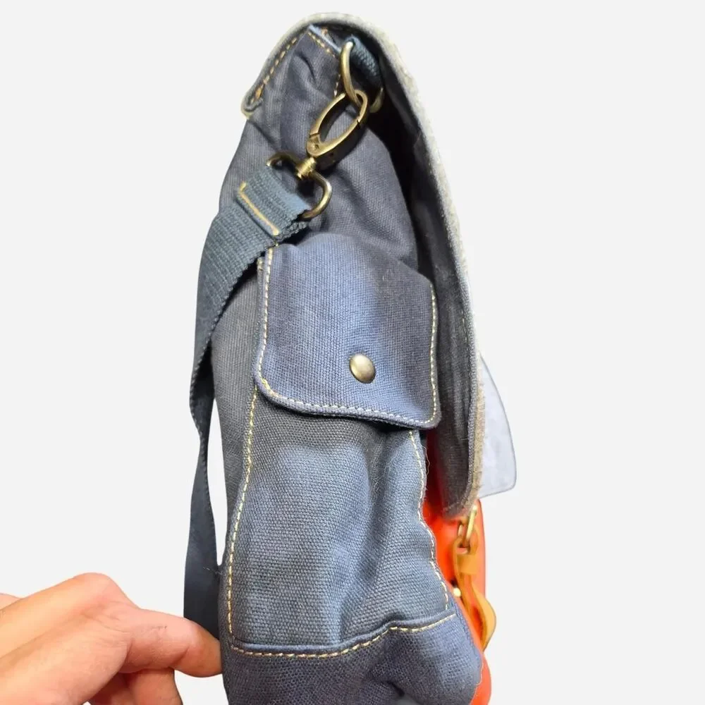 Warner-bros Orange and Blue Messenger Bag